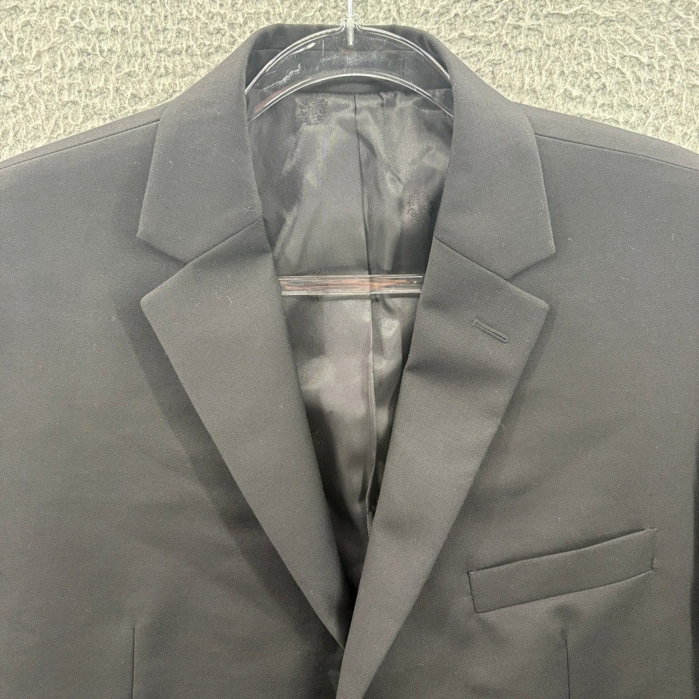 Lauren Ralph Lauren Blazer Mens 44 S Black Natural Stretch Wool Blend Two Button